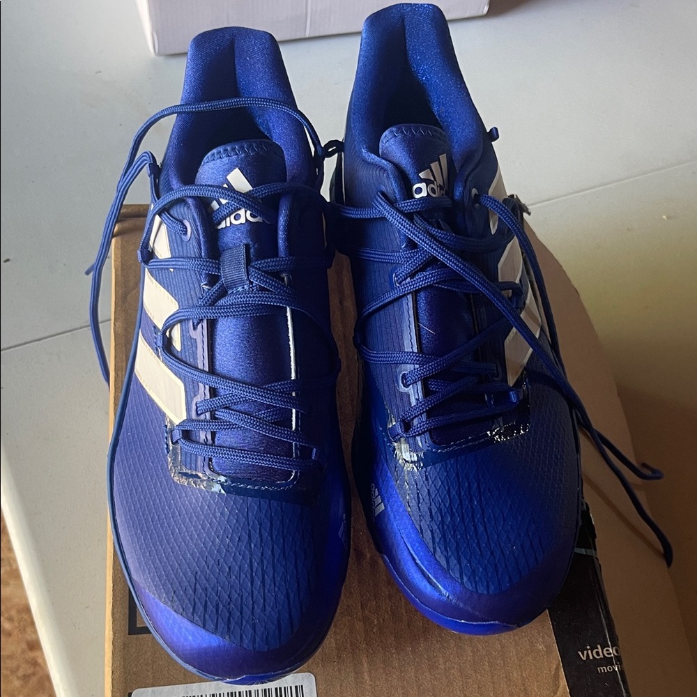 Adidas Men's Navy and White Athletic Shoes